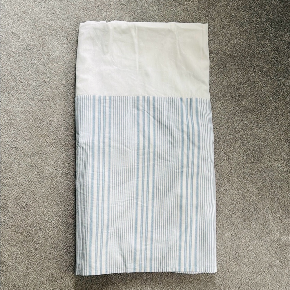 Blue and White Striped Bedskirt